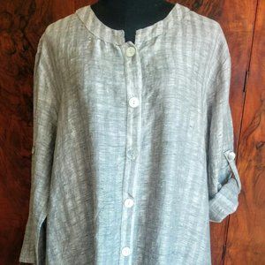 Match point grey linen tunic size XL